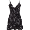 Black Polkadot Wrap Dress - Obleke - 