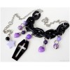 Black Purple Coffin Chunky Necklace - Halsketten - 