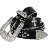 Black Rhinestone Belt With Cross - 腰带 - $28.95  ~ ¥193.97