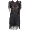 Black Round Neck Lace Fringed Decorative - 连衣裙 - $69.99  ~ ¥468.96