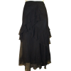 Black Ruffled Silk Skirt - Krila - 