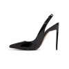 Black Slingback heel - Klasyczne buty - 