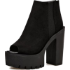 Black Suede Peep Toe Cleated Platform - Boots - $61.59  ~ £46.81