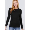 Black Thermal Crew Neck - Рубашки - длинные - $7.70  ~ 6.61€