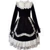 Black White Short Lolita Lace Maid Dress - Dresses - 
