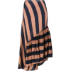 Black and Brown Striped Ruffle Skirt - Saias - 