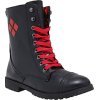 Black and Red Combat Boots - Сопоги - 