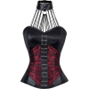 Black and Red Corset with Choker - Underwear - 