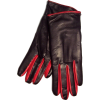 Black and Red Leather Gloves - Manopole - 