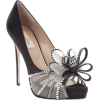 Black and Sheer Pumps with Bow - Scarpe classiche - 