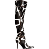 Black and White Animal Print Boot - ブーツ - 