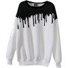 Black and White Drip Sweatshirt - Puloverji - 