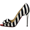 Black and White Striped Shoes - Sapatos clássicos - 