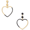 Black and gold heart earrings - イヤリング - 
