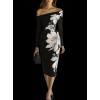 Black and white floral dress - Kleider - 