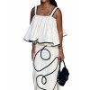 Black  and white ruffle dress - Dresses - 