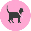 Black cat pink ribbon breast cancer cau - Животные - 
