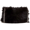 Black faux fur chain shoulder bag - Torbice - 
