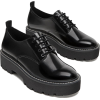 Black flat lace-up shoes - Platformy - 