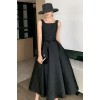 Black hat and 50s Dress - sukienki - 