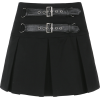 Black leather button pleated skirt - スカート - $23.19  ~ ¥2,610