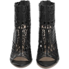 Black leather high-heel sandals - サンダル - 