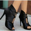 Black satin open heels - Uncategorized - 