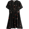 Black strawberry dress high waist lace d - Dresses - $27.99 