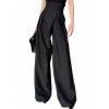 Black  waved pants - Spodnie Capri - 