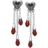 Bleeding Heart Dangle Crystal Earrings - Uhani - $42.50  ~ 36.50€