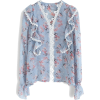 Bloom Boldly Ruffle Sheer Top in Blue - Camisa - longa - 