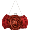 Blossom Rose Rhinestones Clasp Closure Soft Evening Bag Baguette Clutch Handbag Purse Shoulder Bag w/2 Chain Straps Red - Bolsas pequenas - $22.50  ~ 19.32€