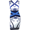 Blue & White Bandage Dress - ワンピース・ドレス - $87.00  ~ ¥9,792