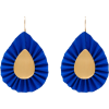 Blue And Gold Tone Teardrop Earrings - Aretes - 