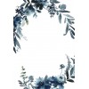 Blue Floral Frame Background - Background - 