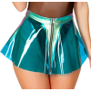Blue Green Holo Vinyl Mini Skirt - Pessoas - 