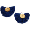 Blue Hand Fan Earrings - Aretes - 