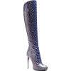 Blue Snakeskin Tall Boot - Stivali - 