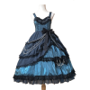 Blue Teal Black Lace Lolita Dress - Dresses - 