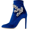 Blue Velvet Rhinstone Stiletto Boot - Сопоги - $94.99  ~ 81.59€