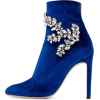 Blue Velvet Rhinstone Stiletto Boot - ブーツ - $94.99  ~ ¥10,691