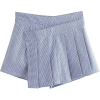 Blue and White Pleated Houndstooth Skirt - Skirts - $25.99 