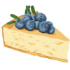 Blueberry cheesecake - イラスト - 