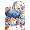 Blue pumpkin, leaves - Uncategorized - 