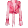 Blumarine rose-print cropped blouse - 半袖衫/女式衬衫 - 