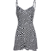 Bohemian black and white plaid sexy dres - Dresses - $25.99 