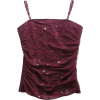 Bordeaux Red Sparkly Tank Top - Tanks - 