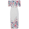 Border Print Lace Bardot Dress - Obleke - 