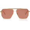 Bottega Veneta Square-Frame Aviator Meta - Sunglasses - 