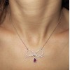 Bow Tie Diamond Pendant Necklace, Ribbon - Moje fotografie - 